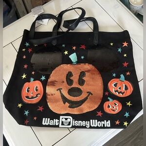 Disney Halloween Mickey Sequin Tote nwt